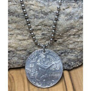 Tunisia 1 Dinar 1418 (1997) Coin Pendant Unisex 24” Necklace. Great Gift 🎁 A1